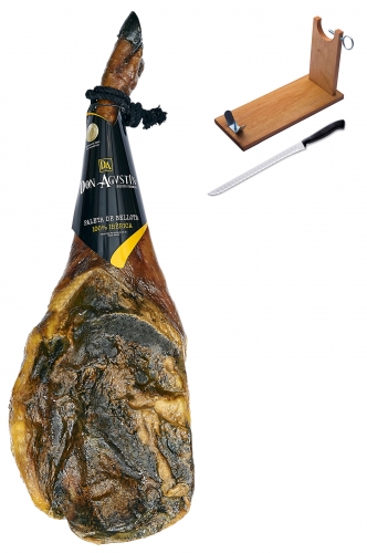 Jambon pata negra ibérique (Épaule) nourri de glands Don Agustin Qualité Supérieure entier + porte jambon + couteau image #1