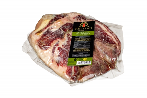 Jambon pata negra ibérique Revisan (Épaule) nourri en pâturages certifié désossé et poli image #1