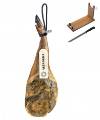 Jambon Pata Negra ibérique (Épaule) nourri au grain Altadehesa + support à jambon + couteau
