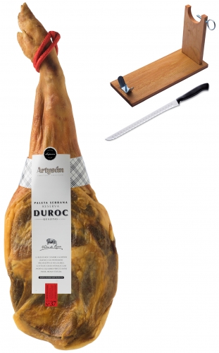 Jambon serrano espagnol (Épaule) réserve duroc Artysán entier + support à jambon + couteau image #1