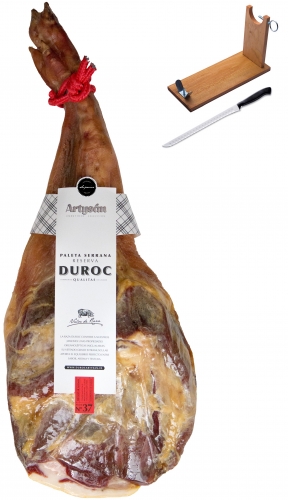 Jambon serrano espagnol (Épaule) réserve duroc Artysán semi désossé + porte jambon + couteau image #1